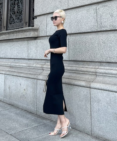 JENNE」 ニットワンピース MEDIUM ブルー レディース : ZOZOTOWN Yahoo