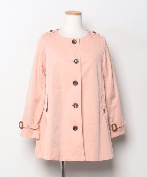 ✨Super Beauty ✨ノーカラーコート✨42 Lサイズ✨ブラウン✨美品✨ A part by（アパートバイ） WコンVノーカラーコート 926535 レディース