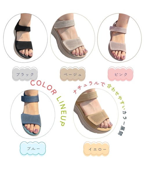 「Sugar Sugar」 フラットサンダル L ブラック レディース_画像6