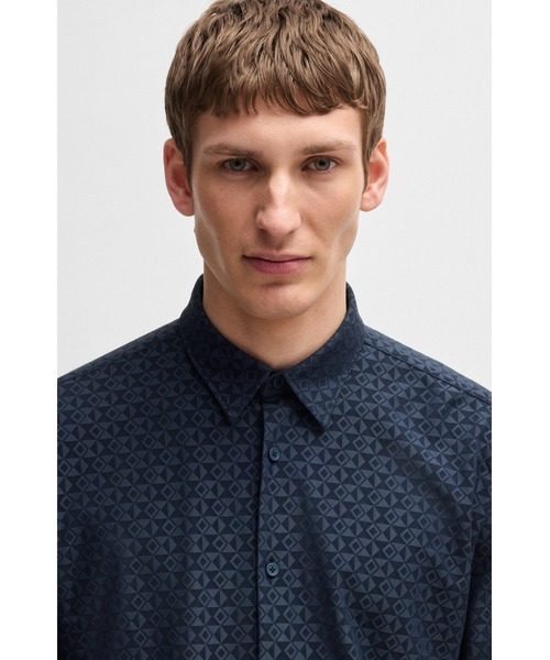 HUGO BOSS ネイビードレスシャツ スリムフィット42サイズ HUGO HUGOBOSS ヒューゴヒューゴボス 長袖シャツ/KOEY SLIM FIT SHIRT