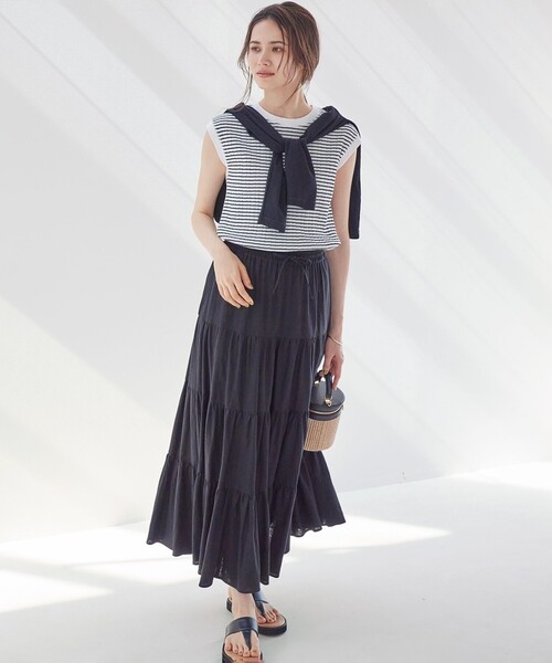 「23区」 「slow」半袖カットソー 32 ホワイト レディース_画像3