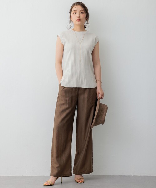 「23区」 「slow」半袖カットソー 32 ホワイト レディース_画像6