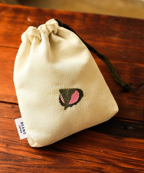 BEAMS JAPAN（ビームス ジャパン） ポーチ 和菓子刺繍 巾着 レディース