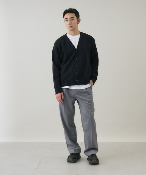 カーディガン 「kuros'オリジナル」ウールカシミヤ Vネックノーマル