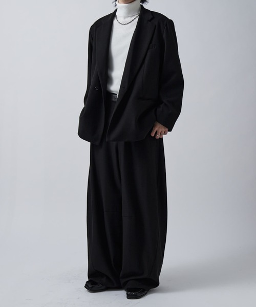 【美品】 Lui’s （ルイス） オーバーサイズ テーラード ジャケット 黒 S Lui's（ルイス）の「ダブルクロス1Bオーバージャケット（テーラード