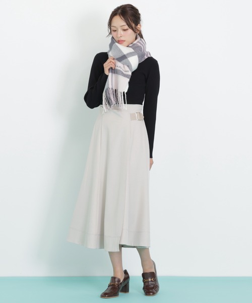 【新品】ジルバイジルスチュアート エンブロイダリーロゴチェックストール　モカ ジルバイジルスチュアート JILL by JILLSTUART エンブロイダリーロゴ