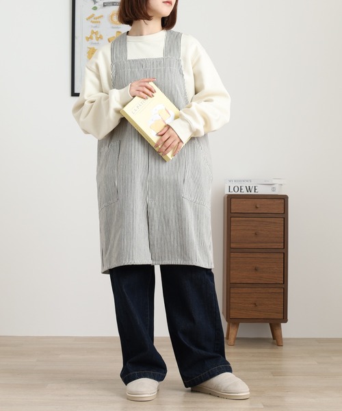 l'atelier Nuuit（アトリエ ヌイ） エプロン ヒッコリー クロス