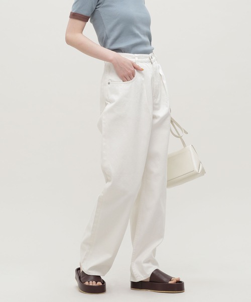 「PICCADILLY」 デニムパンツ M ホワイト レディース_画像3