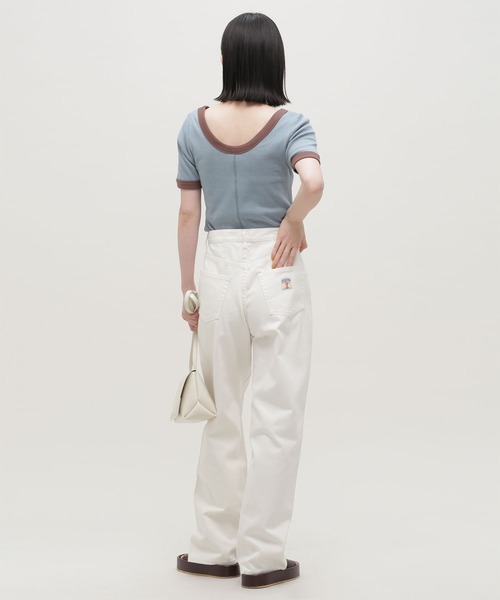 「PICCADILLY」 デニムパンツ M ホワイト レディース_画像5