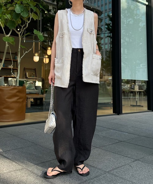 ベスト ジレ 「セットアップ可・シック＆キュート」ポプリンショート