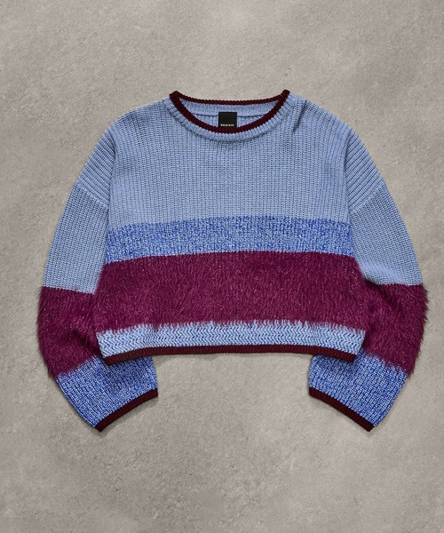 ニット+セーター ROSEBUD cropped broking knit ROSE BUD（ローズバッド） ニット セーター CROPPED BLOKING KNIT