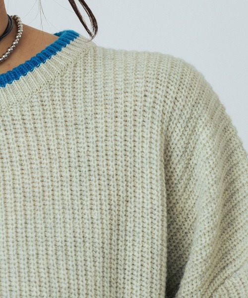 ニット+セーター ROSEBUD cropped broking knit ROSE BUD（ローズバッド） ニット セーター CROPPED BLOKING KNIT