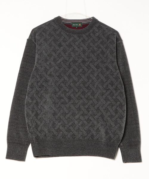 セーター ニット Riicken Bacchar 表モール裏シャギー 地柄クルー