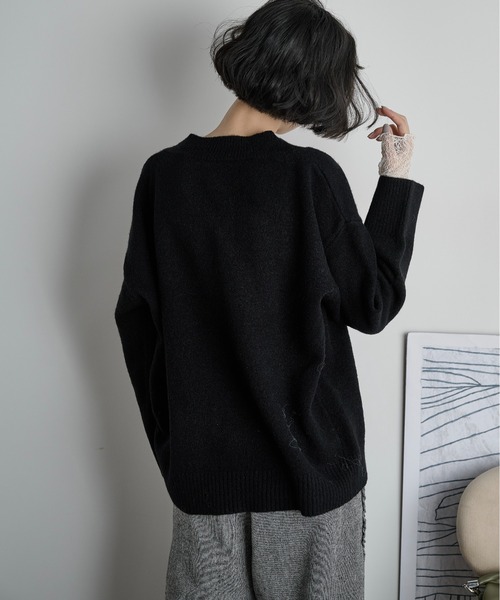 THE Yon ニット セーター Vネックルーズニットトップ レディース