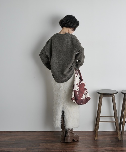 THE Yon ニット セーター Vネックルーズニットトップ レディース