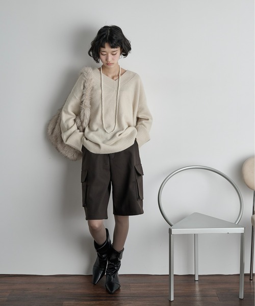 ⭐️wwです THE Yon ニット セーター Vネックルーズニットトップ レディース