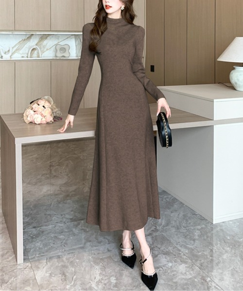 TOKUKO 1er VOL キノコ柄 ワンピース ハイネック アシンメトリー TOKUKO 1er VOL(トクコ・プルミエヴォル) ワンピース サイズ9 M