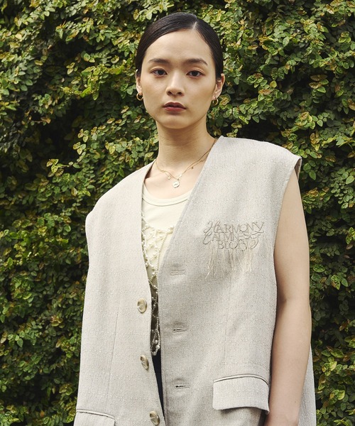 「OKIRAKU」 ベスト ONE SIZE ベージュ レディース_画像3