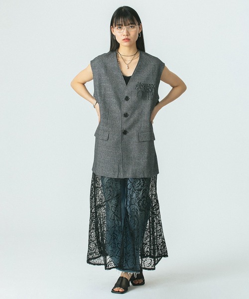 「OKIRAKU」 ベスト ONE SIZE ベージュ レディース_画像7