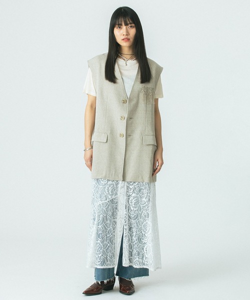 「OKIRAKU」 ベスト ONE SIZE ベージュ レディース_画像8