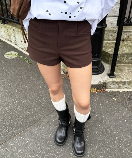 CERCA パンツ Chiina /Y2Kスリムフィットショートパンツ レディース