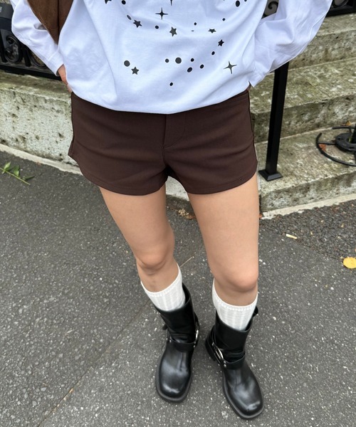 CERCA パンツ Chiina /Y2Kスリムフィットショートパンツ レディース