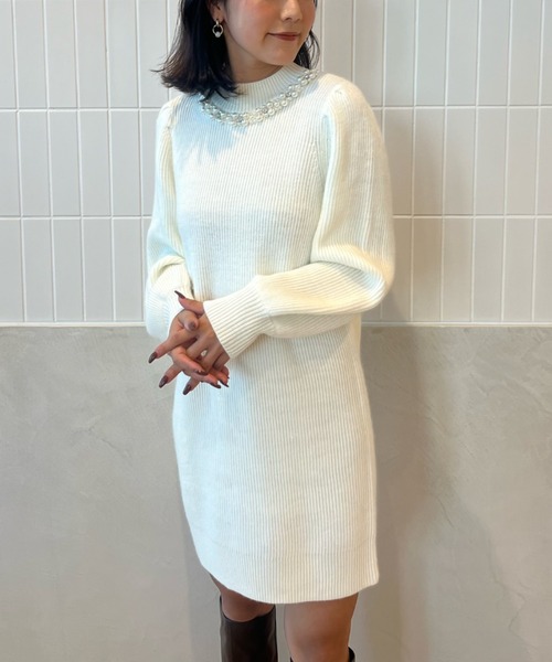 「EIMY ISTOIRE」 ニットワンピース FREE ブラック レディース_画像2