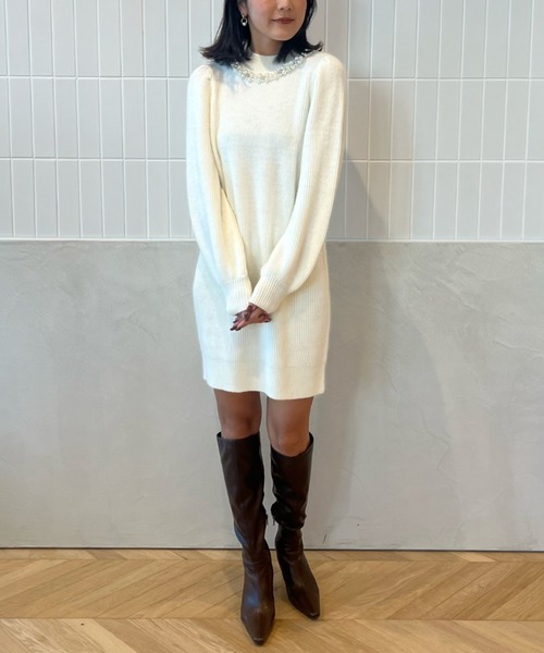 「EIMY ISTOIRE」 ニットワンピース FREE ブラック レディース_画像4
