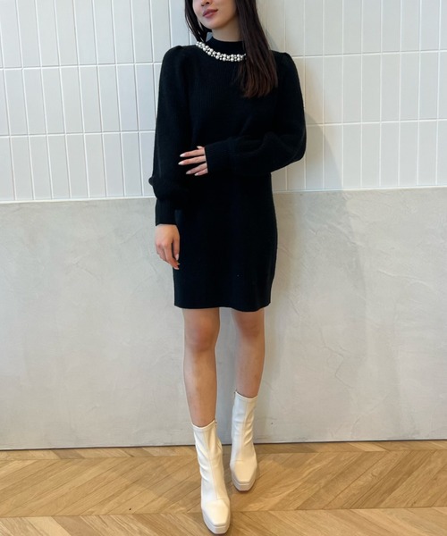 「EIMY ISTOIRE」 ニットワンピース FREE ブラック レディース_画像8