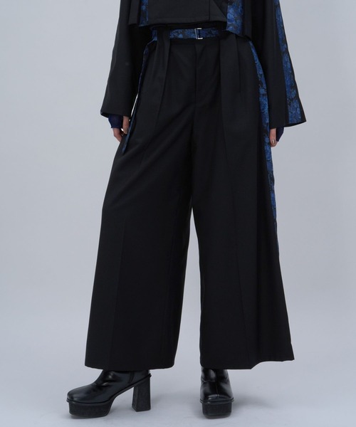 HARE（ハレ） スラックス パンツ ジャガードラインキリカエワイド