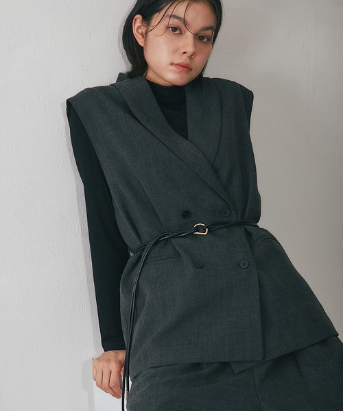 SMILE ORCHID（スマイルオーキッド） セットアップ ベルト付きジレ