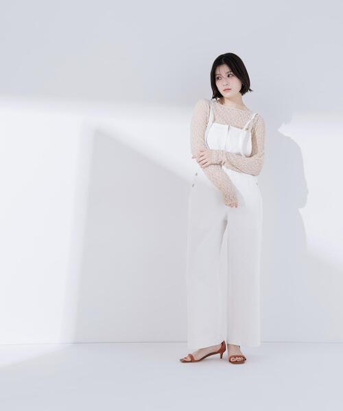 d.i.a. ダイヤ　レース付き背中開きオールインワン　ホワイト NATURAL BEAUTY BASIC（ナチュラルビューティーベーシック