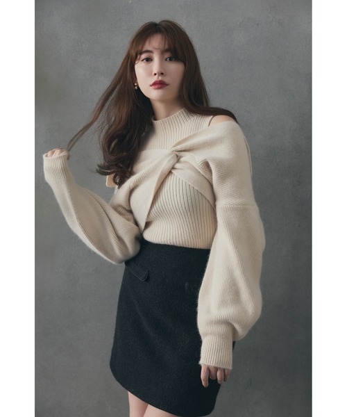 「Her lip to」 長袖ニット M グレー レディースの画像