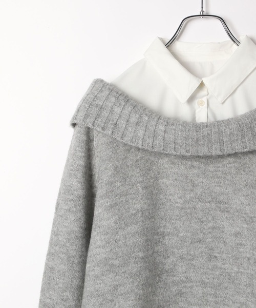 「Heather」 長袖ニット FREE グレー レディース_画像4