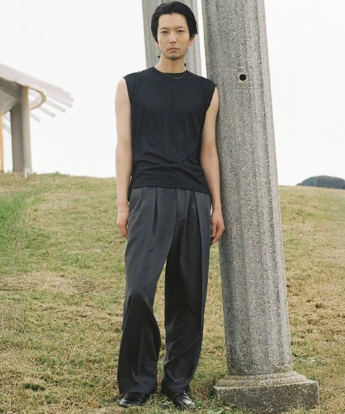 LIDnM（リドム） tシャツ MERINO WOOL SLEEVELESS TEE メンズ 