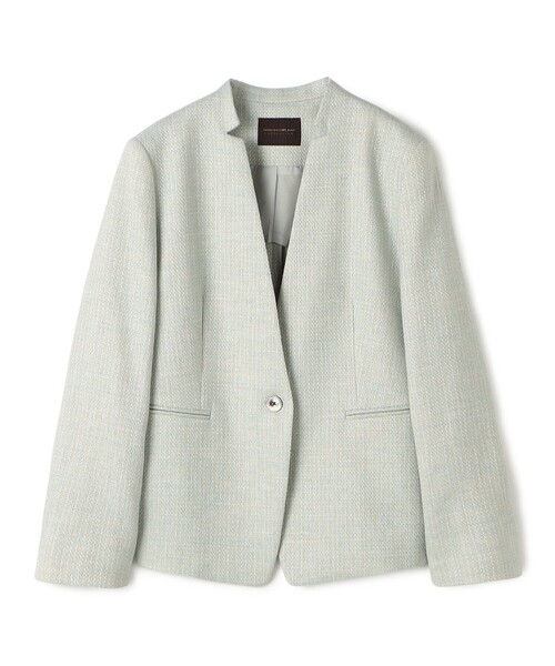 【美品】TOMORROWLAND collectionノーカラージャケット TOMORROWLAND collection ジャケット ノーカラージャケット フラット