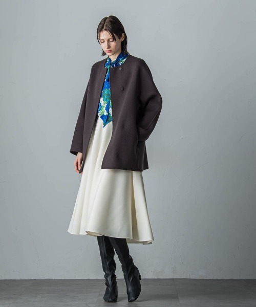 「LAUTREAMONT DE CLASSE」 ノーカラーコート 7号 ベージュ レディース_画像4