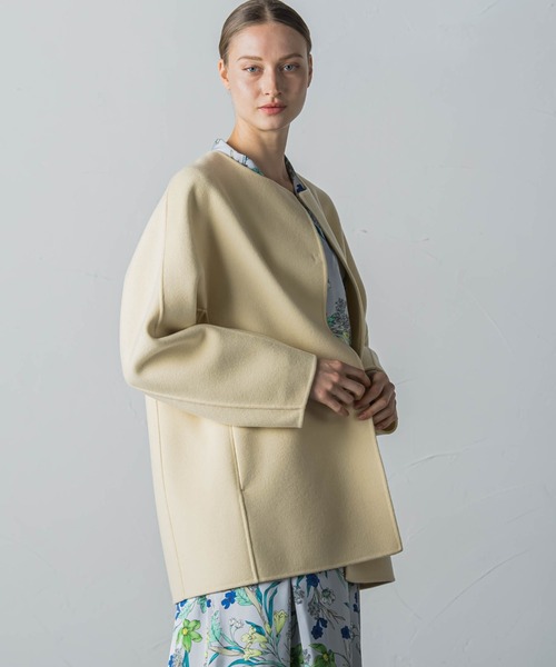 「LAUTREAMONT DE CLASSE」 ノーカラーコート 7号 ベージュ レディース_画像7