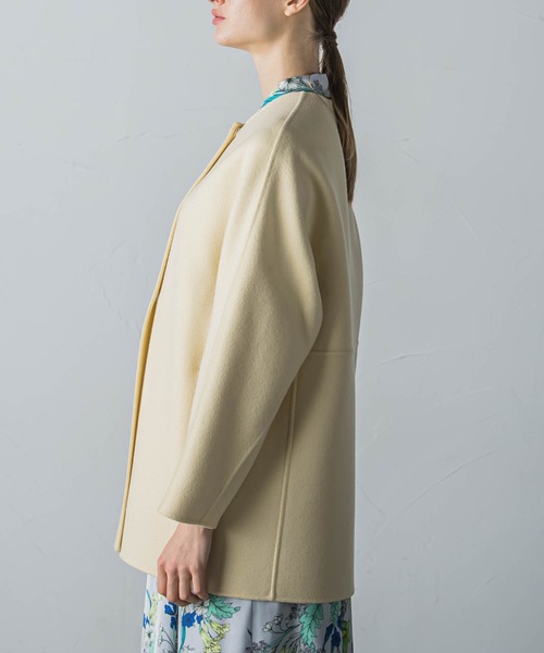 「LAUTREAMONT DE CLASSE」 ノーカラーコート 7号 ベージュ レディース_画像9