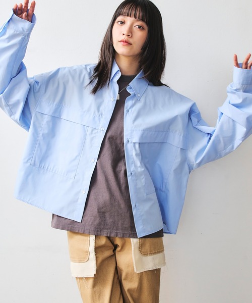DAWNCE シャツ ボクシー ショート丈シャツ メンズ レディース