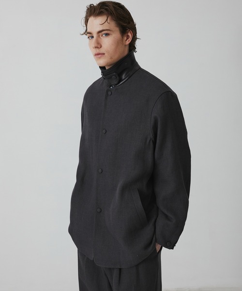 カバーオール 「数量限定残りわずか」FRENCH LINEN CANVAS WORK JACKET　｜春服/リネン/ムレ防止/通気性 メンズの画像