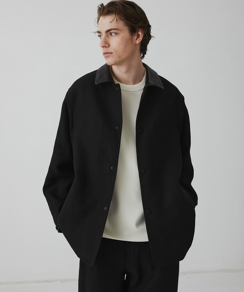 カバーオール 「数量限定残りわずか」FRENCH LINEN CANVAS WORK JACKET　｜春服/リネン/ムレ防止/通気性 メンズの画像
