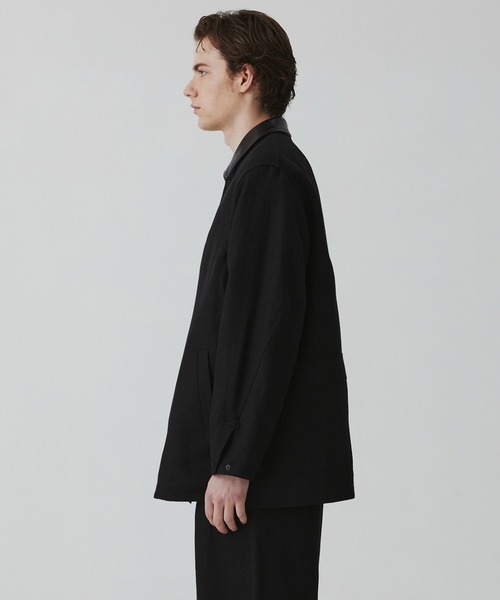 カバーオール 「数量限定残りわずか」FRENCH LINEN CANVAS WORK JACKET　｜春服/リネン/ムレ防止/通気性 メンズの画像