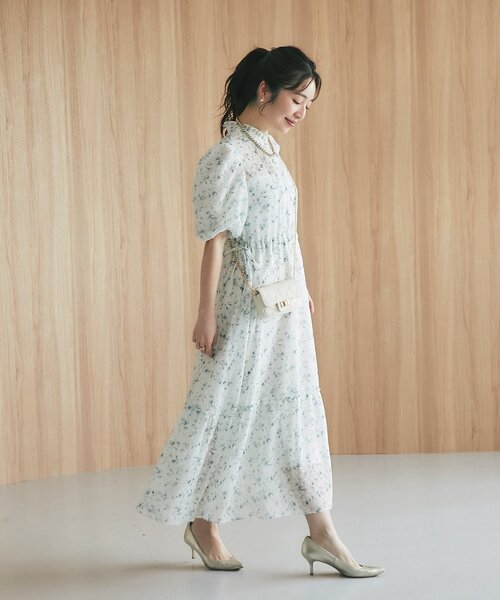 La boutique BonBon フラワープリントバルーンスリーブワンピース La boutique Bonbon（ラブティックボンボン） ワンピース 「愛され