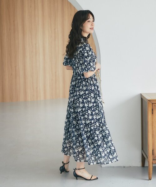 La boutique BonBon フラワープリントバルーンスリーブワンピース La boutique Bonbon（ラブティックボンボン） ワンピース 「愛され