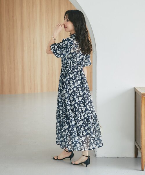 La boutique BonBon フラワープリントバルーンスリーブワンピース La boutique Bonbon（ラブティックボンボン） ワンピース 「愛され