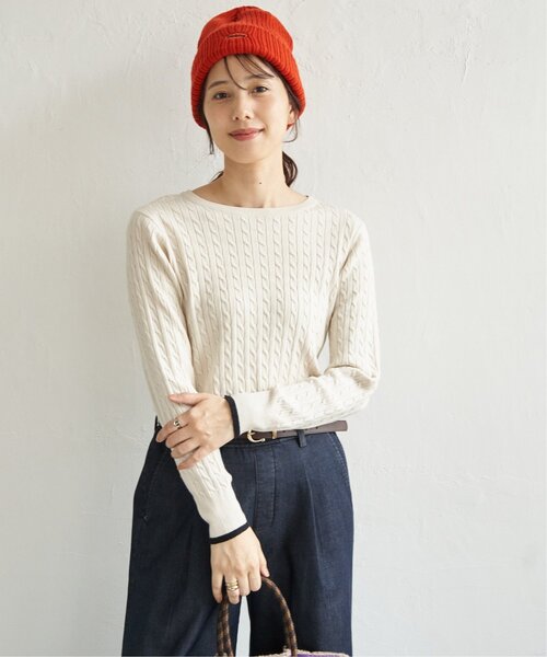 「IKKA LOUNGE」 長袖ニット M ダークグリーン レディース_画像7