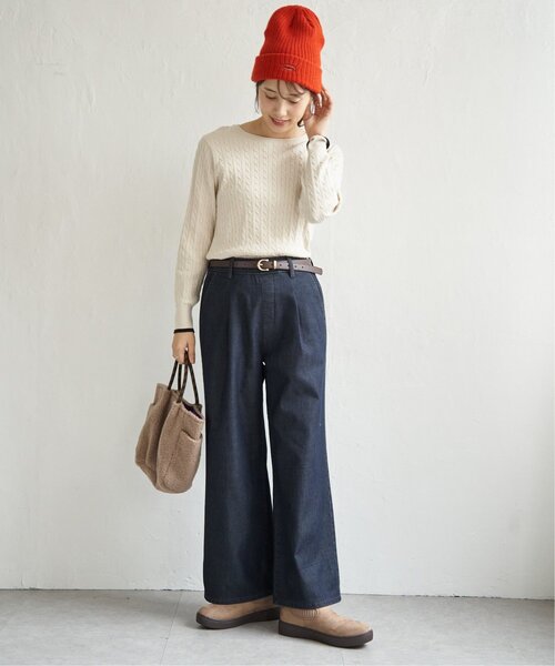 「IKKA LOUNGE」 長袖ニット M ダークグリーン レディース_画像9