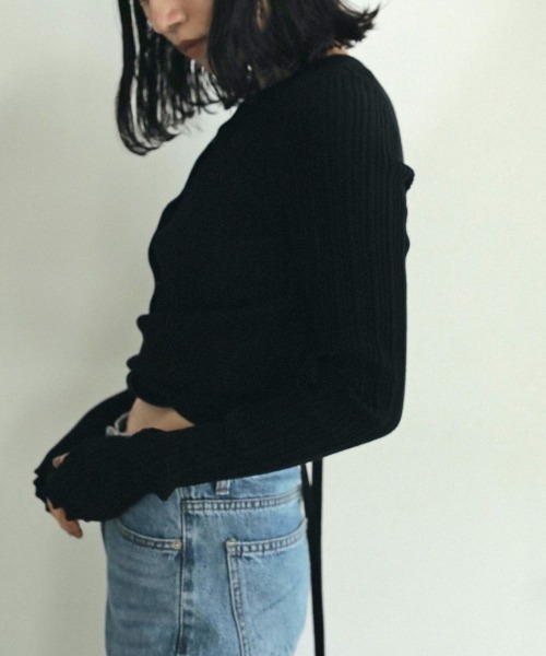 「anuke」 カーディガン ONE SIZE ブラック レディースの画像