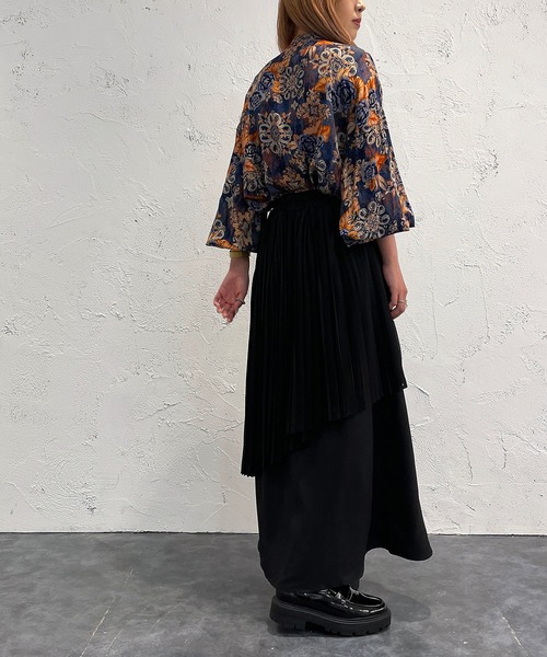 「apres jour mignon」 プリーツスカート MEDIUM グレー レディース_画像3